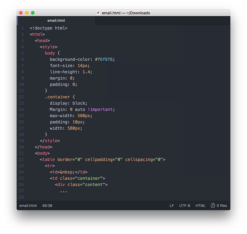 Code with embedded CSS