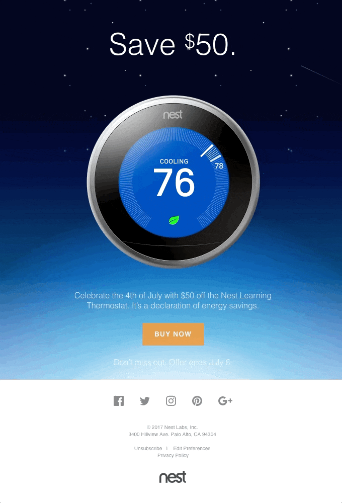 Nest animated gif email