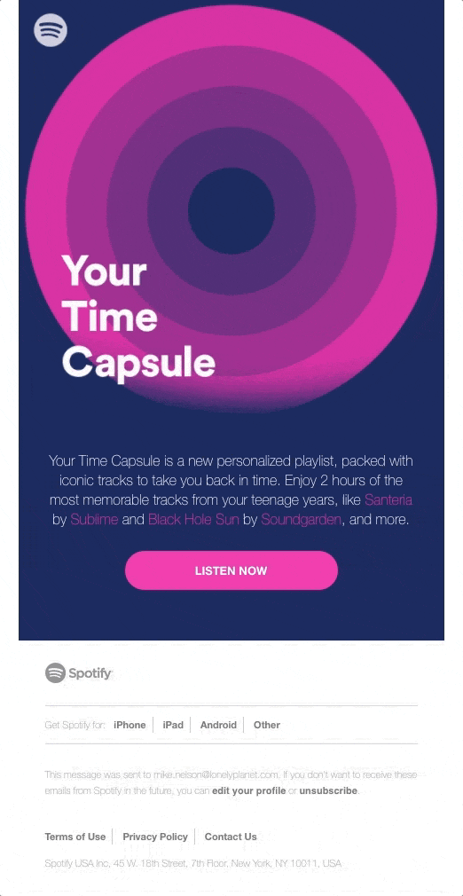Spotify animated gif email