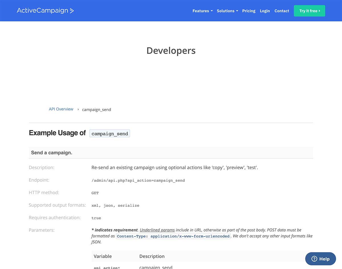 ActiveCampaign API Documentation