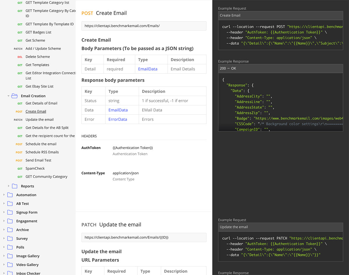 Benchmark API Documentation