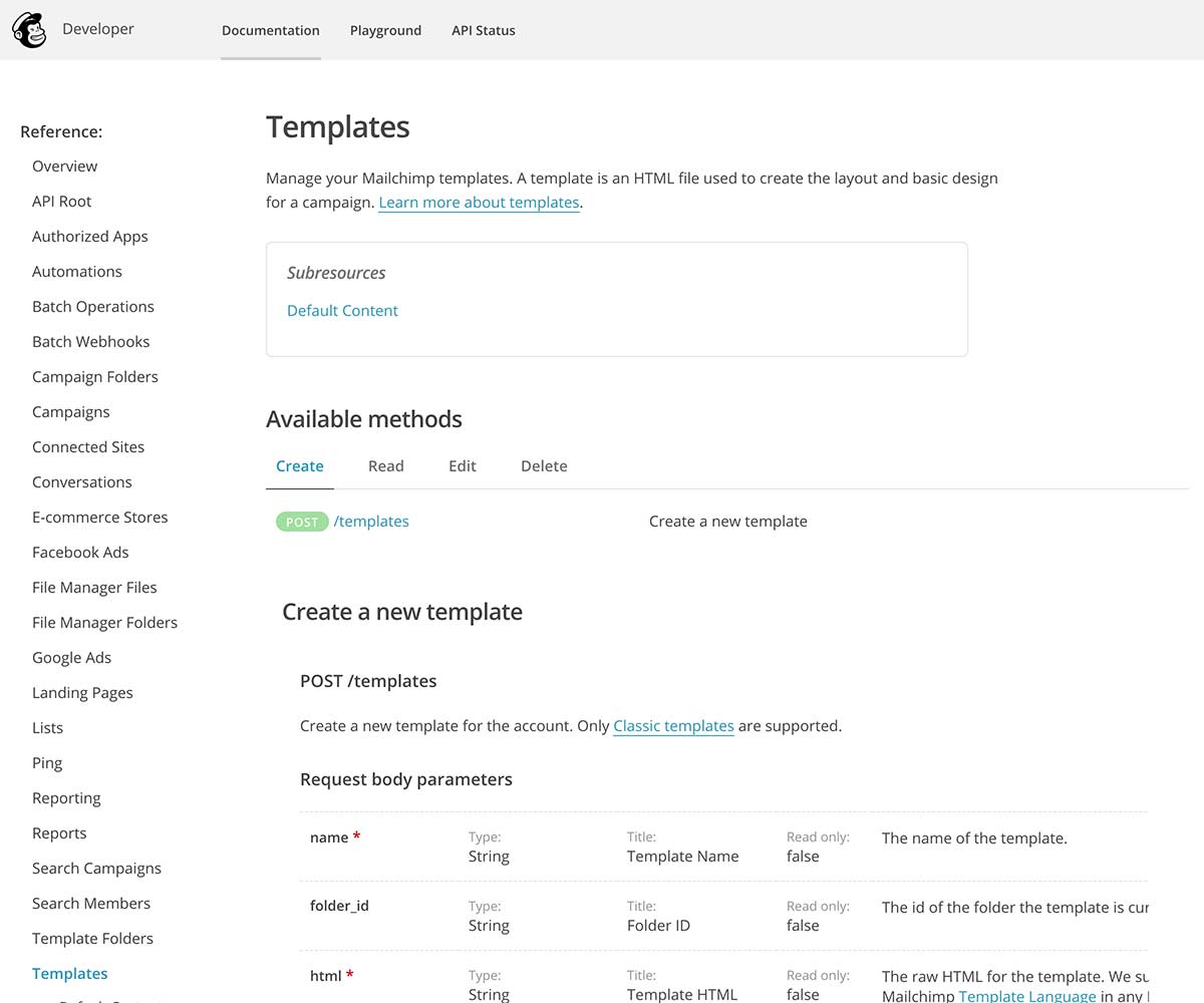 Mailchimp API Documentation