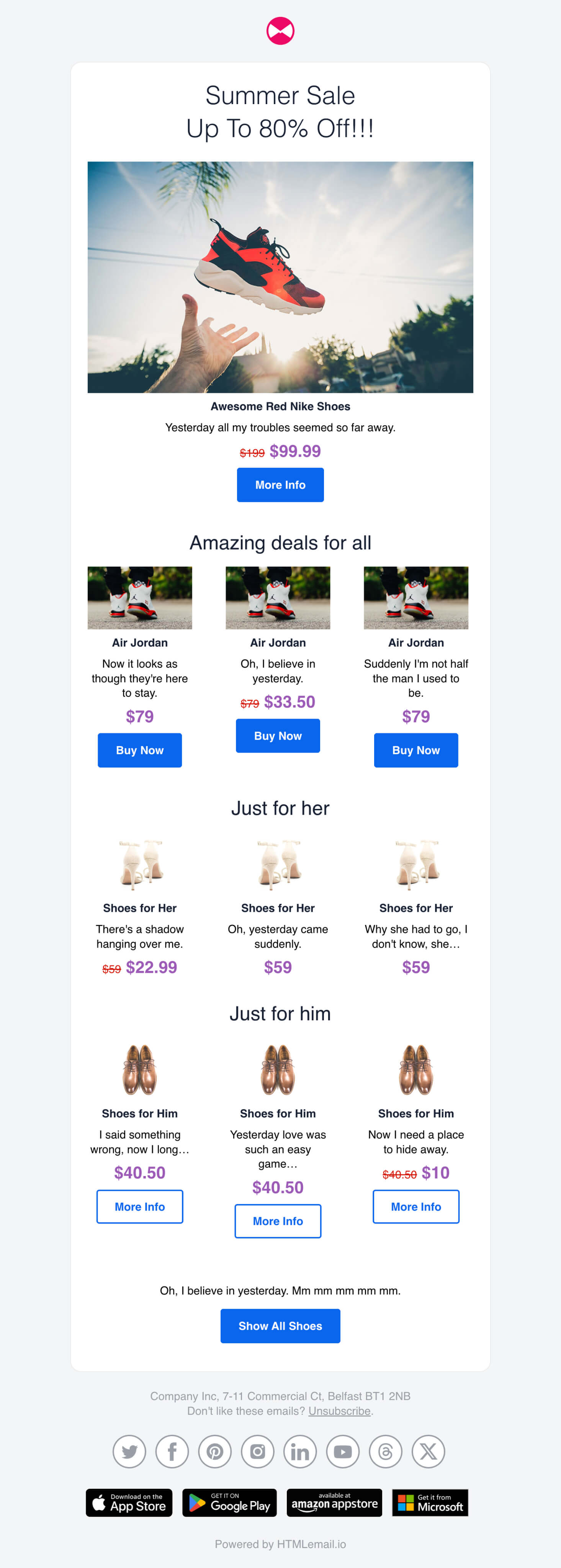 Responsive E-commerce Promotional Email Template desktop preview