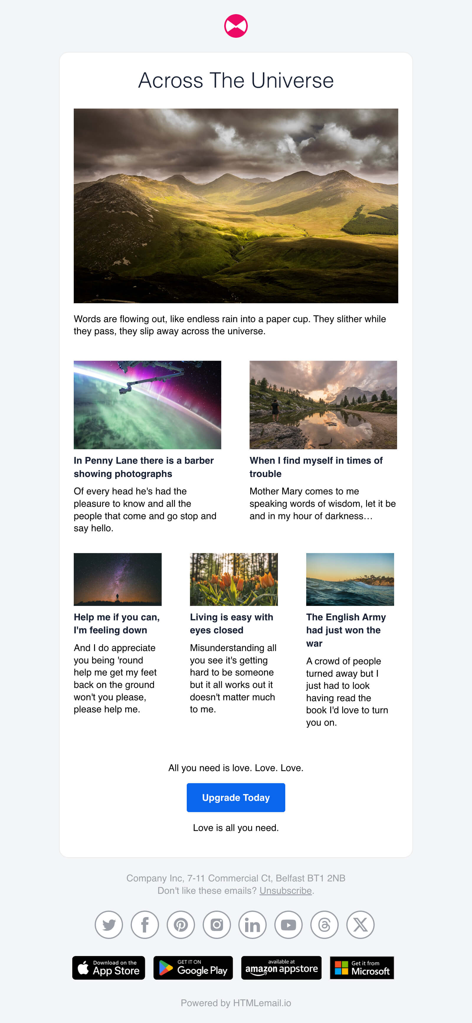 Responsive Monthly Newsletter Email Template desktop preview