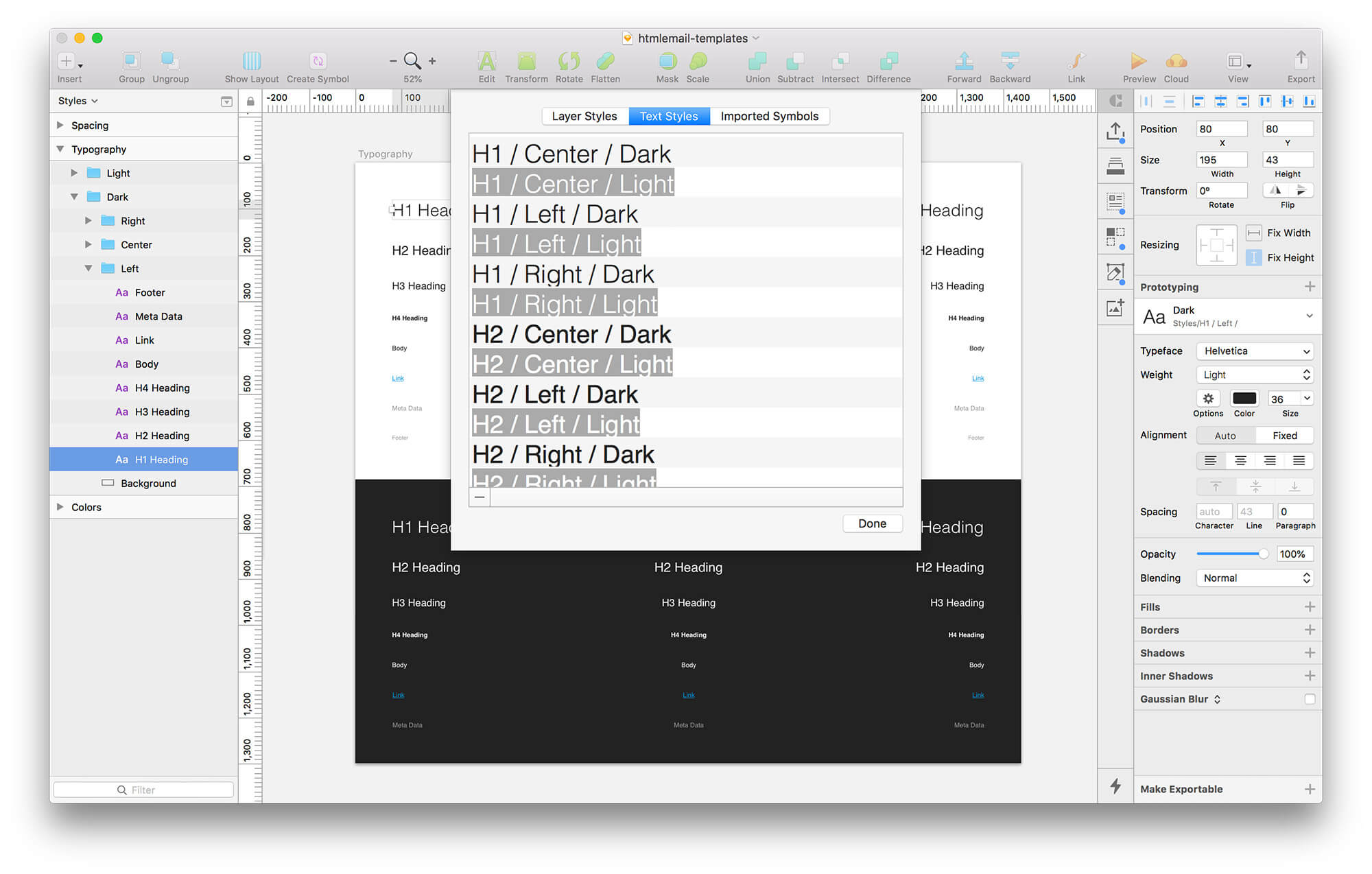 Sketch type styles
