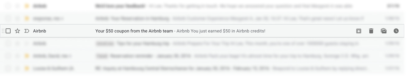 Airbnb email subject line