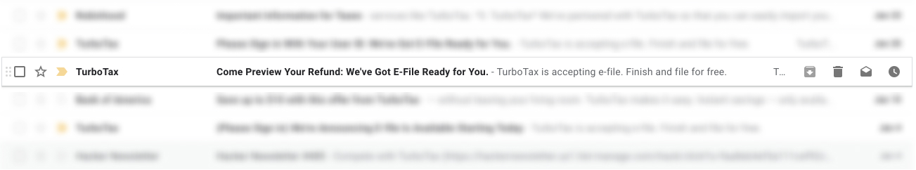 Turbotax email subject line